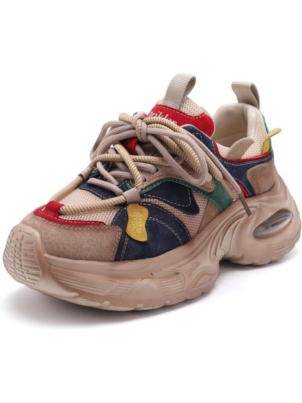 Stylish Women's Chunky Platform Sneakers - Comfortable Lace-Up Athletic Walking